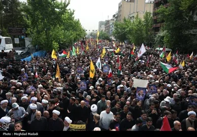 عکس‌هایی از مراسم تشییع پیکر شهید اسماعیل هنیه در تهران- ۲