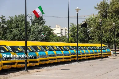 رونمایی از ١۵٠ دستگاه ون و اتوبوس با حضور وزیر کشور در مشهد