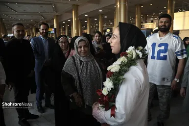 گزارش تصویری | استقبال از بانوی افتخار آفرین مشهدی در مسابقات آسیایی