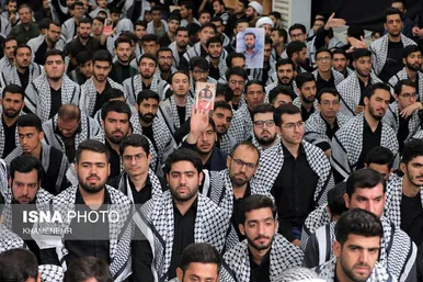 مراسم عزاداری دانشجویان به‌مناسبت اربعین حسینی علیه‌السلام در حضور رهبر انقلاب