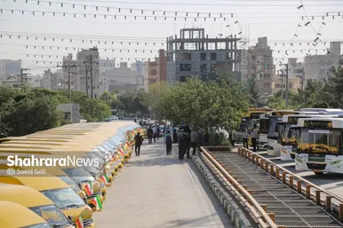 گزارش تصویری | رونمایی از ۸ دستگاه اتوبوس جدید و نوسازی و بهره‌برداری از ۴۹ دستگاه تاکسی ون در مشهد