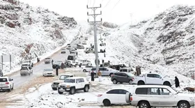 ویدئو| بارش برف غیرمنتظره در طائف عربستان