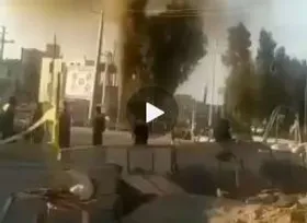 لحظه انفجار لوله گاز در شهر بافق یزد + فیلم