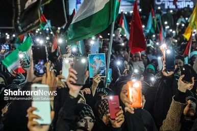 اجتماع مردمی «این المنتقم» در میدان فلسطین مشهد