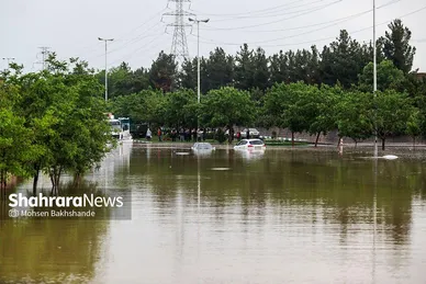 تصاویری از آب‌گرفتگی در سطح شهر مشهد بر اثر بارش شدید باران (۲۶ اردیبهشت ۱۴۰۳)