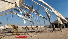 عکس/ تصاویر اختصاصی بی&zwnj;بی&zwnj;سی از پایگاه عین&zwnj;الاسد پس از حمله موشکی ایران