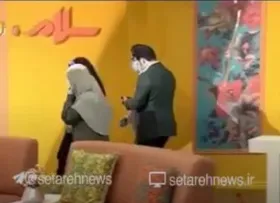 جیغ و فرار مجری در برنامه زنده تلویزیون! + فیلم