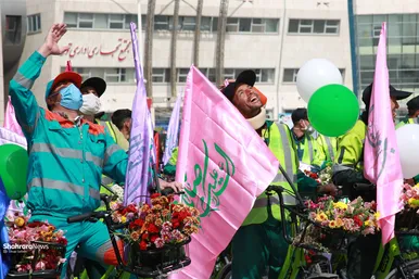 کاروان‌های گل دوچرخه‌سوار منتظران بهار
