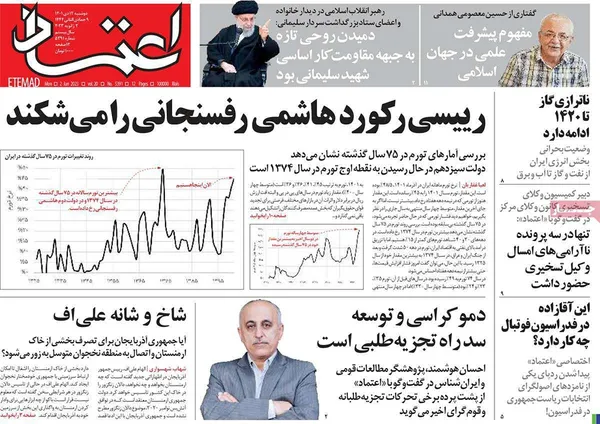 صفحه نخست روزنامه‌های کشور - دوشنبه ۱۲ دی ۱۴۰۱