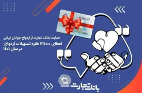 آغاز زندگی مشترک ۱۲۴ هزار جوان ایرانی با تسهیلات بانک تجارت