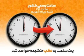 ساعت رسمی کشور، امشب یک ساعت به عقب کشیده می&zwnj;شود