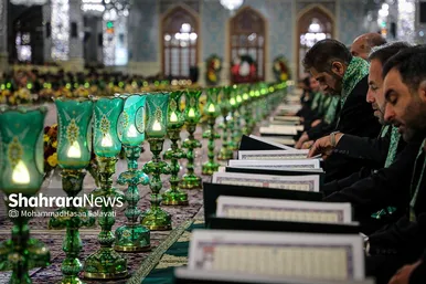 مراسم تعویض پرچم گنبد و پوش ضریح حرم مطهر ثامن الحجج (ع)
