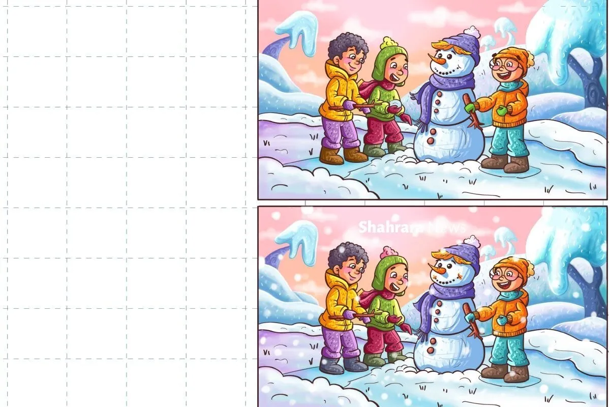 سرگرمی با بگرد و پیدا کن | تفاوت‌های دو منظره برفی را پیدا کن