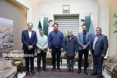 گزارش تصویری | دیدار احسان حدادی، رئیس فدراسیون دوومیدانی، با شهردار مشهد مقدس