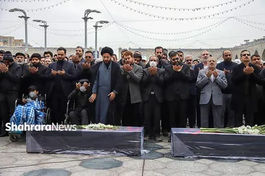 گزارش تصویری | مراسم تشییع پیکر همسر و فرزند معاون رئیس‌جمهور در مشهد
