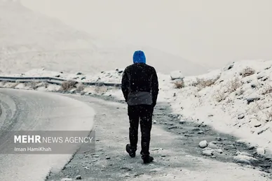 بارش اولین برف پاییزی در همدان (۲۹ آبان ۱۴۰۲)