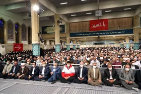 ویدئو| نوای &laquo;لَبَّیْکَ اللَّهُمَّ لَبَّیْکَ&raquo; در دیدار کارگزاران حج با رهبر انقلاب