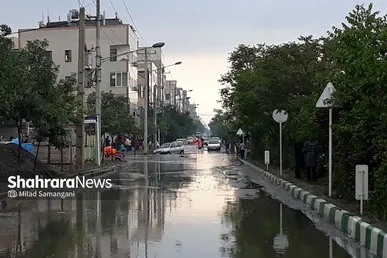 عکس‌هایی از آب گرفتگی محله مشکینی و خیابان امام‌دوست قاسم‌آباد (۲۹ اردیبهشت ۱۴۰۳)