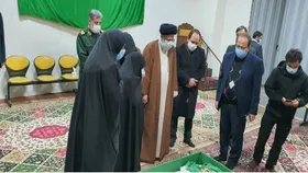 دیدار رئیس قوه قضائیه با خانواده شهید فخری&zwnj;زاده در معراج شهدا