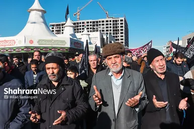 اجتماع عزاداران فاطمی و تشییع پیکر ۱۲ شهید گمنام دفاع مقدس و ۲ شهید حادثه تروریستی راسک در مشهد