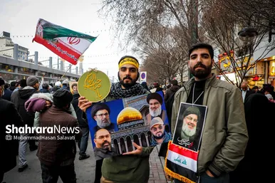گزارش تصویری | اجتماع باشکوه مردم مشهد همزمان با آئین تشییع شهدای مقاومت در لبنان (۵ اسفند ۱۴۰۳)