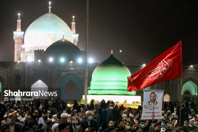 مراسم وداع با پیکر شهید حجت‌الاسلام محمد اصلانی در حرم مطهر رضوی