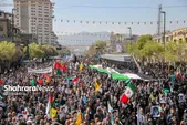 ویدئو | گفت‌و‌گو با مسئولان استانی و شهری در راهپیمایی روز قدس مشهد مقدس