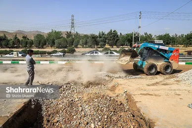 گزارش تصویری | اتفاق  خط لوله اصلی آبرسانی مشهد در بزرگراه شهید سلیمانی