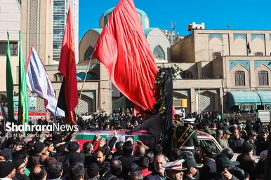 اجتماع عزاداران فاطمی و تشییع پیکر ۱۲ شهید گمنام دفاع مقدس و ۲ شهید حادثه تروریستی راسک در مشهد