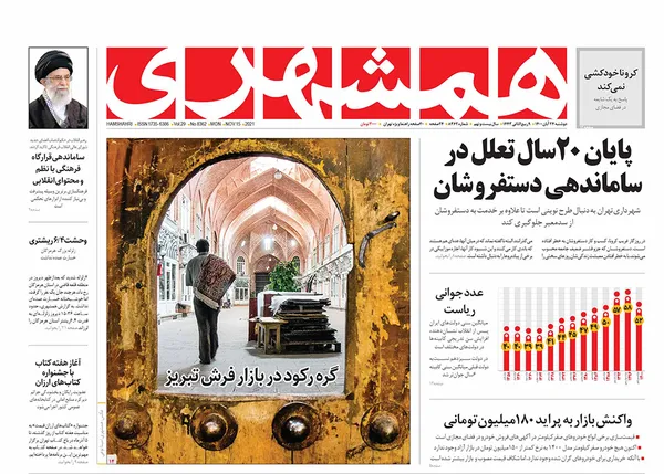 صفحه نخست روزنامه‌های کشور - دوشنبه ۲۴ آبان ۱۴۰۰