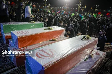 گزارش تصویری | وداع با پیکر مطهر شهدای مدافع امنیت در حرم مطهر امام‌رضا(ع)