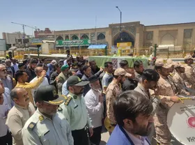 پیکر &laquo;سید نادر حسینی&raquo;، جانباز مدافع حرم در مشهد تشییع شد + فیلم