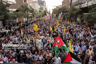 راهپیمایی انزجار مردم مشهد از جنایات رژیم صهیونیستی در لبنان و فلسطین