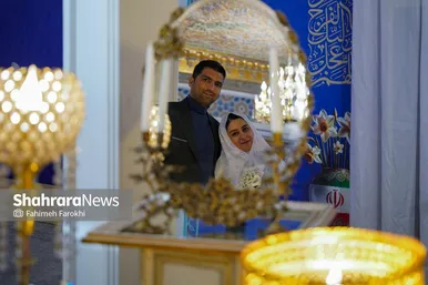گزارش تصویری | جشن ازدواج ۲۱۰ بسیجی از سراسر کشور در حرم امام‌رضا(ع)