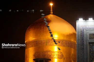 بارش برف زمستانی در حرم مطهر رضوی