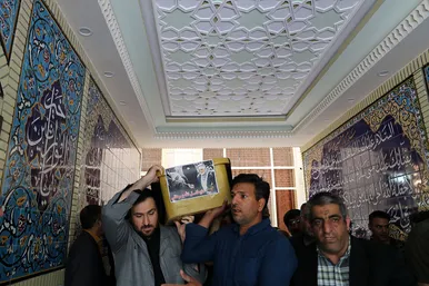 مراسم تشییع حاج فضل‌الله برهانی در حرم مطهر رضوی