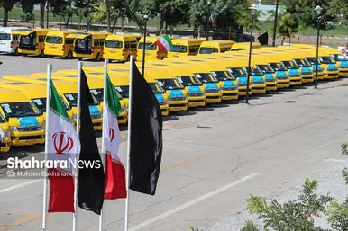 رونمایی از ١۵٠ دستگاه ون و اتوبوس با حضور وزیر کشور در مشهد