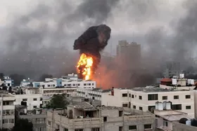 حمله صهیونیست&zwnj;ها به یک نمایشگاه کامیون در کرمانشاه (۲۶ خرداد ۱۴۰۴)