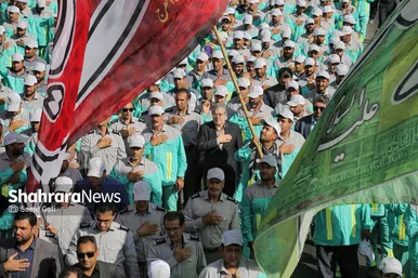 گزارش تصویری | آیین اذن خدمت کاروان خدام الحسین (ع) شهرداری مشهد