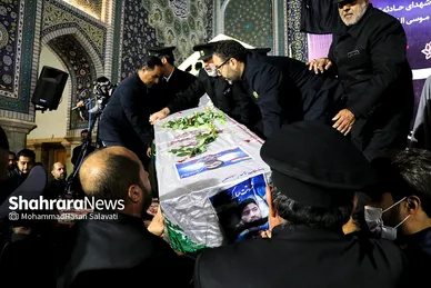 مراسم وداع با شهدای حادثه تروریستی شاهچراغ در حرم مطهر رضوی