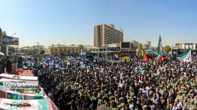 راهپیمایی مردم مشهد در محکومیت اغتشاشات اخیر و تشییع شهدای مدافع امنیت