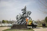 آیین رونمایی از یادمان «گذر سیاوش از آتش» در جلوخان فردوسی برگزار شد