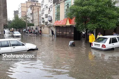 عکس‌هایی از آب گرفتگی محله مشکینی و خیابان امام‌دوست قاسم‌آباد (۲۹ اردیبهشت ۱۴۰۳)