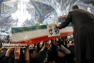 گزارش تصویری | وداع با پیکر مطهر ۴ شهید حمله رژیم صهیونی در حرم مطهر رضوی