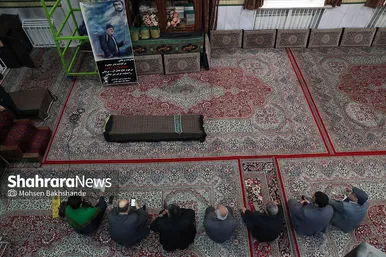 مراسم تشییع حاج فضل‌الله برهانی در حرم مطهر رضوی
