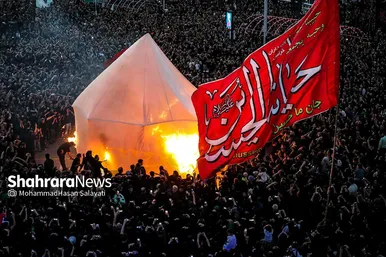تصاویری از آئین خیمه سوزان عصر عاشورا در مشهد