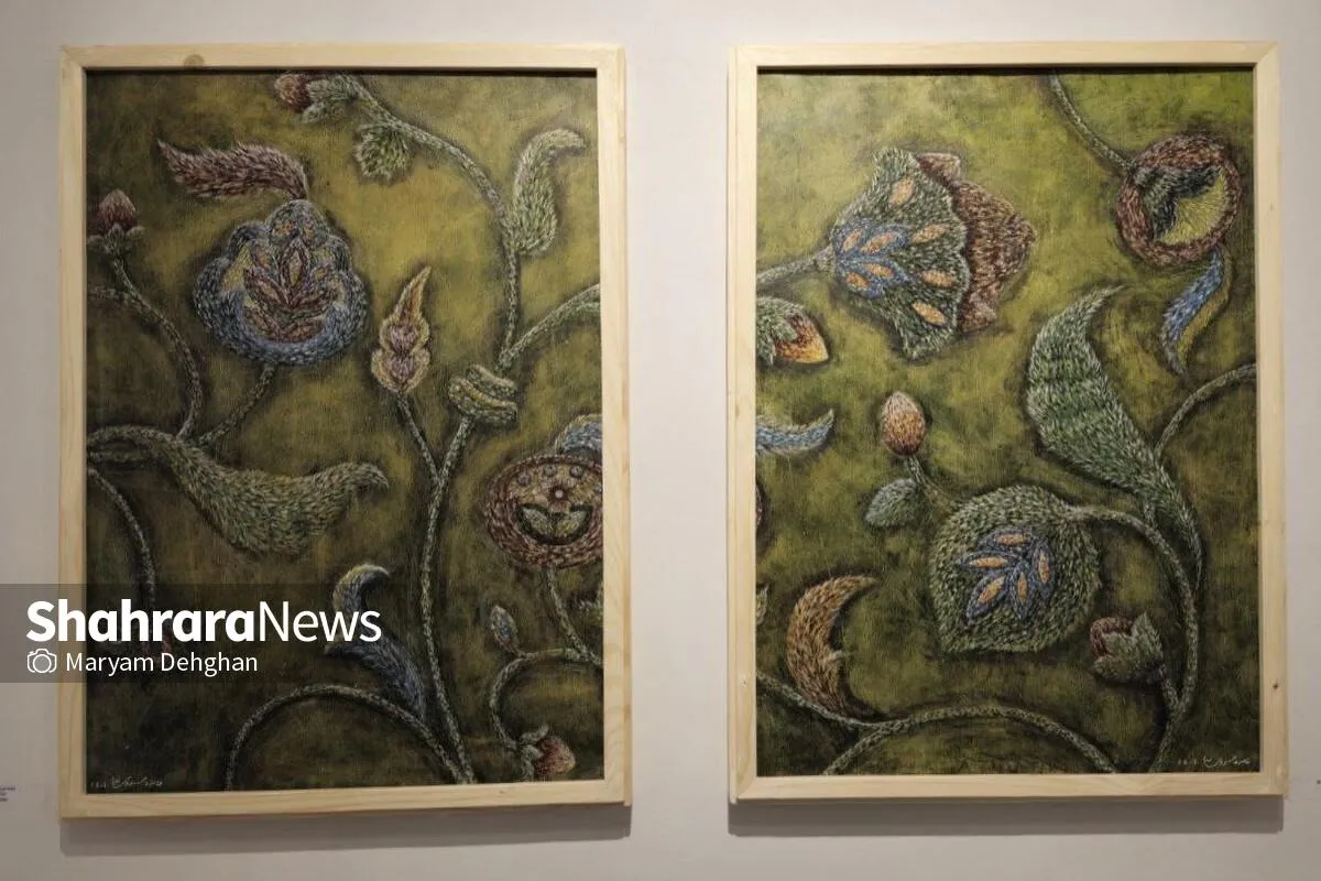 بازی هنرمندانه چشم و ذهن با دنیای رنگ‌ها | نگاهی به نمایشگاه نقاشی «کوک‌نقش» در گالری رادین مشهد