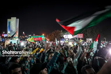 جشن مردم مشهد در حمایت از مردم فلسطین و عملیات «طوفان الاقصی»