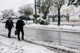 ویدئو| بارش اولین برف پاییزی در شهر هیر اردبیل