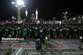 آیین خطبه&zwnj;خوانی شب عاشورا در حرم مطهر رضوی برگزار شد